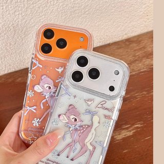 Ốp lưng cứng Tương thích với iPhone 13 14 14Pro 14ProMax 15 15Pro 15ProMax 16 16Pro 16ProMax 17 17Pro 17ProMax Bambi Little Deer Pattern Case