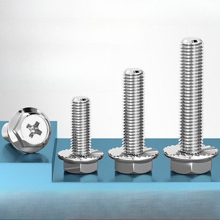 Ốc vít mặt bích chéo bằng thép không gỉ 304 bu lông lục giác bên ngoài chống trượt với vít họa tiết đệm (có răng) M3 / M4 / M5 / M6 / M8 【 JYD-ZZ-Z】