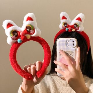 WEETW Băng Đô Quấn Tóc Ngựa, Linh Vật Múa Sư Tử Năm Mới Băng Đô, Hoạt Hình Pony Tinh Tế Tóc Vòng Sang Trọng Ngựa Đầu Trang Trí Tiệc