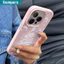 Ibumpers Vỏ Điện Thoại Đơn Giản Màu Hồng Vẽ Tay Họa Tiết Cây Giáng Sinh Silicon Mềm Chống Sốc Vỏ Cho iPhone 11 12 13 14 15 16 17 Pro Max IP Plus