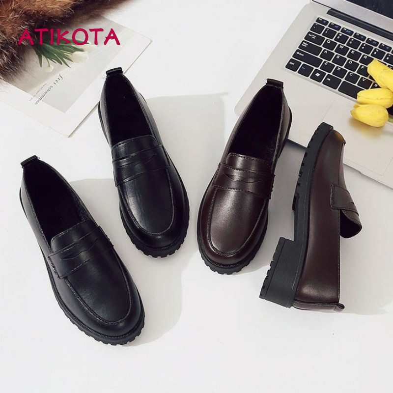 Giày Đế Bằng Nữ Atikota Slip-on Thời Trang Quý Ông Đa Năng Thoải Mái Nhẹ Tối Giản Đế Bằng Thường Ngày