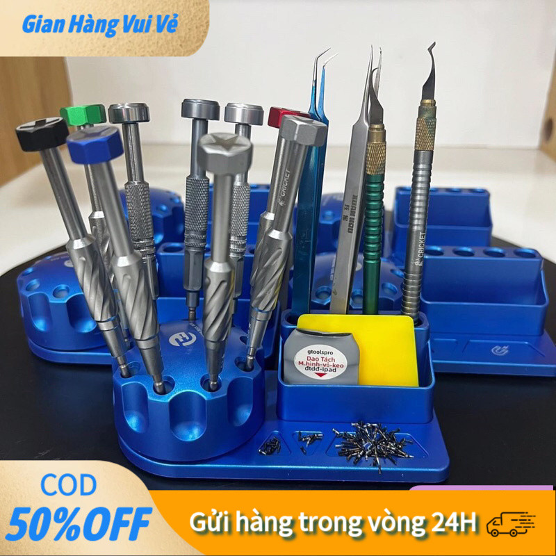 [24h] Đế Cắm Tô Vít Xoay 360 Độ Nhựa Chống Trượt Kèm Banh Nhíp, Đồ Nghề Sửa Chữa Đa Năng Tiện Dụng