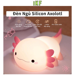 Phong cách mới Đèn ngủ silicon Axolotl khủng long 6 sừng - Quà tặng sinh nhật - Pin sạc 1200 mAh - Điều chỉnh độ sáng