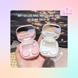 Hộp Bảo Quản Kính Áp Tròng Pastel Nhỏ Gọn Có Gương