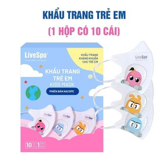 Khẩu trang kháng khuẩn NaCoPe Livespo - Khẩu trang cho bé dùng 1 lần (Hộp 10c)