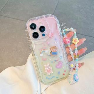 Ốp Lưng Dây Xích Gấu Thỏ Cầu Vồng 3D Thời Trang Cho Realme 14T C71 C73 C75 C75X C61 Note 60 60X 50 C63 C65S 14 10 9 Pro 8 C55 C53 C51 C35 C21Y C25Y C2 Vỏ Điện Thoại
