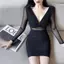 Đầm màu nâu be dự tiệc sang trọng ôm body tiểu thư dạ hội đầm công sở dạo phố tay dài vintage pháp