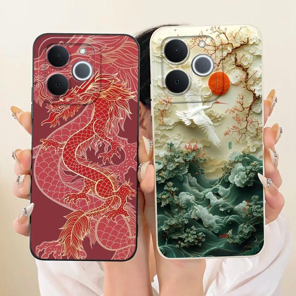 Ốp Lưng Silicon Mềm Dragon Sun Moon cho Realme Narzo 80 Lite / Note 70 / 70T / C71 Ấn Độ