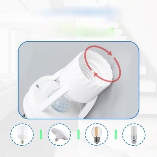 Đui đèn cảm biến E27 thông dụng, tương thích đèn LED, đèn tiết kiệm điện.