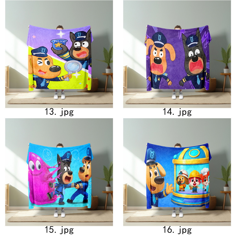 Chăn Flannel in hình một mặt Sheriff Labrador cho ghế Sofa, giường ngủ, văn phòng hoặc du lịch