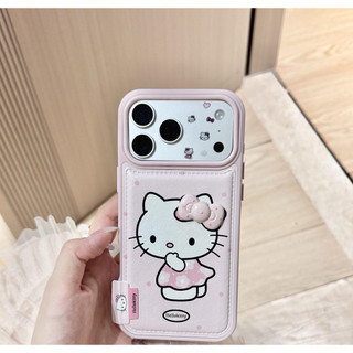 Da Dễ Thương Màu Hồng Polo Chấm Mèo Stereo Nơ Cho iPhone17 Pro Max 16 15 14 13 Pro Max Chống Sốc Bảo Vệ Camera Chống Rơi Ốp điện thoại Mềm