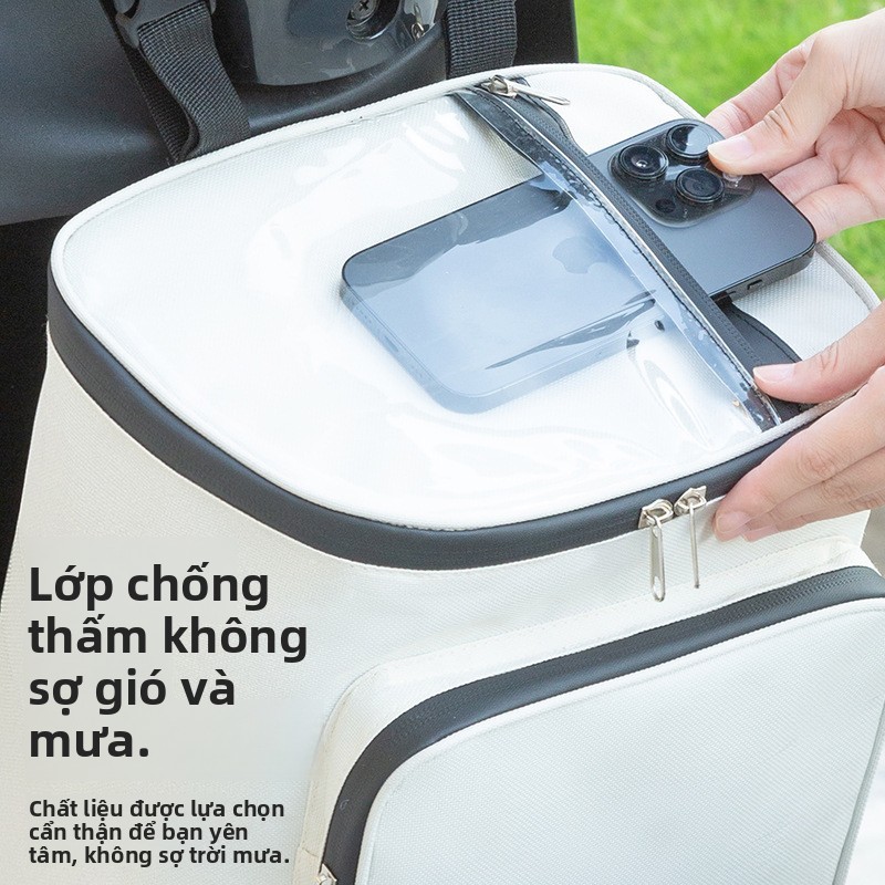Túi treo xe điện / xe máy đa chức năng-Túi đựng đồ cá nhân trong suốt, chống thấm nước tiện lợi, siêu bền