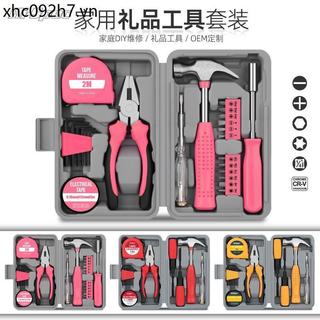 Bộ hộp công cụ gia dụng màu hồng Phần cứng Cờ lê Allen Kìm tuốc nơ vít Daquan Bộ sửa chữa nhà hàng ngày