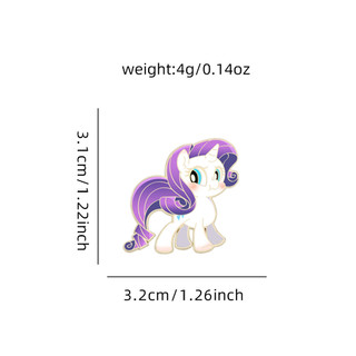 6 Cái / bộ My Little Pony Trâm Cài Huy Hiệu Kim Loại Dễ Thương Học Sinh Túi Chống chói Khóa Trang Trí Pin
