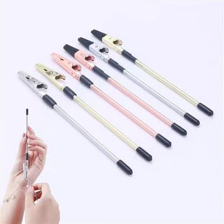 Trang sức cá sấu kẹp note thanh sắt vàng, bộ 3 món, 155mm - AWD9