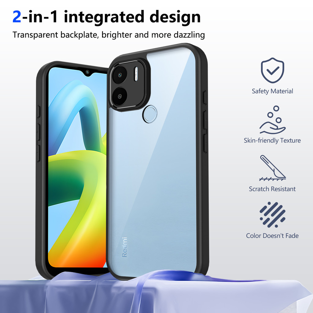 Ốp lưng Redmi A2 Plus Vỏ trong suốt mờ thời trang cho Redmi A2 + Vỏ điện thoại