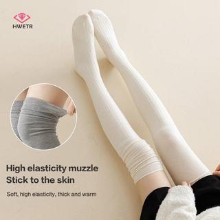 Tất cao gót nữ màu đơn sắc đến đầu gối, co giãn và thoáng khí, thoải mái cho giày cao gót mới