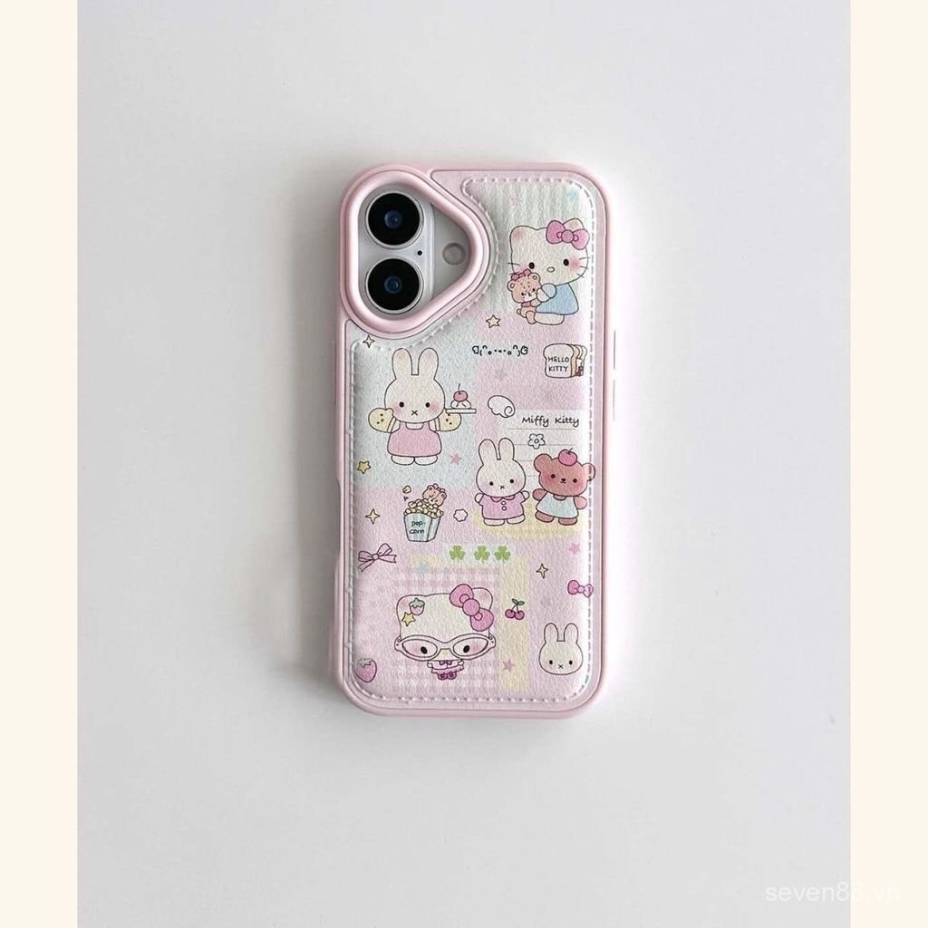 Ốp Điện Thoại Thích Hợp Cho iPhone X XS XR XSMAX 11 12 13 14 15 16 17 Pro max Plus Air Drum Cover Da Họa Tiết Gấu Thỏ Chống Sốc Vỏ Bảo Vệ Chống Sốc Bao Gồm Tất Cả Y1ZA