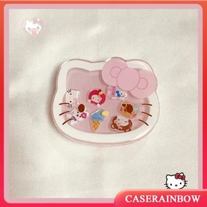 Ngọt Ngào Dễ Thương Hello Kitty Cây Túi Khí Điện Thoại Di Động Hỗ Trợ Sáng Tạo Hoạt Hình Ngôi Sao Quicksand Stents Kéo Stents Chung Sau Keo Dính