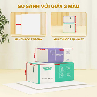 Thùng 20 Gói Giấy Ăn Rút Chữ C, Sz lớn 4 lớp cao cấp, gói 400 tờ 100 lần rút siêu dai TopGia Store 1
