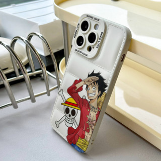 Ốp điện thoại nhân vật Anime Luffy cho iPhone 17 / 17Air / 16E / 15 Plus / 14 / 13 / 12 / 11 / Pro Max. Chống sốc rơi. Hộp đựng túi khí kiểu áo khoác silicon lỏng che phủ toàn diện