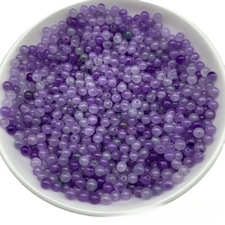 ((50 cái) Hạt jadeite violet tự nhiên 4mm, nguyên liệu làm vòng tay)