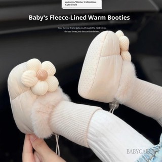 Trẻ Sơ Sinh Bé Gái Booties Mùa Đông Ấm Áp 3D Trang Trí Hoa Trong Nhà Chống Trơn Trượt Đáy Giày Tập Đi Đầu Tiên