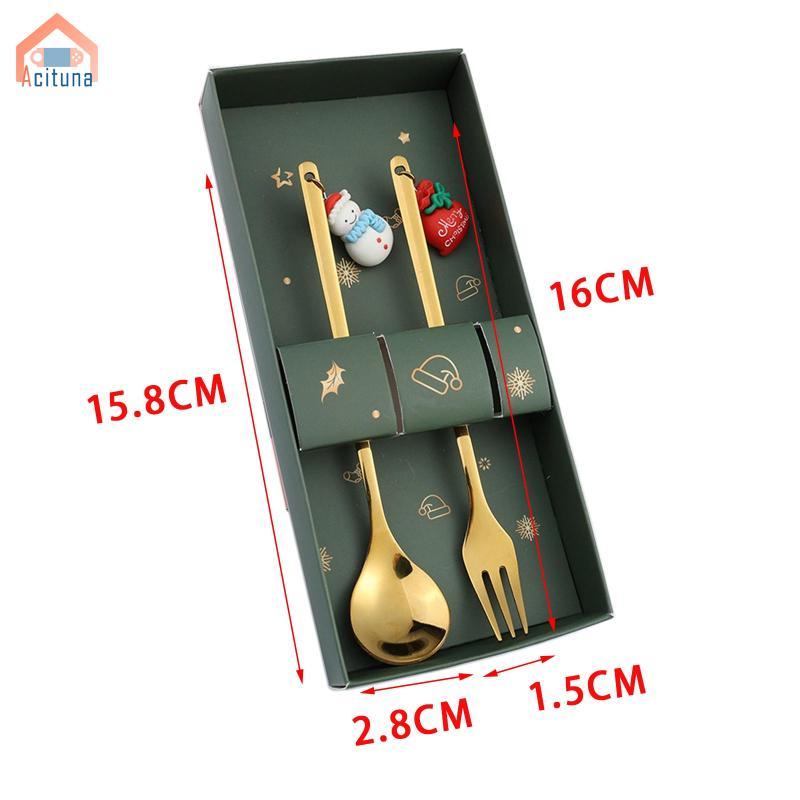 Bộ thìa và nĩa Giáng sinh Bộ đồ ăn Giáng sinh để uống Nước ép sữa lắc