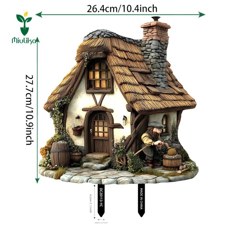 Miulika Garden Cọc Là Ngôi Nhà Nấm Trang Trí Sân Vườn Và Bãi Cỏ Ký Hiệu Một Khu Vườn Cổ Tích