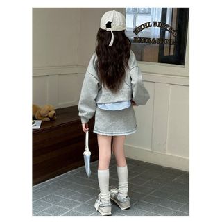 Đầm nỉ bé gái dáng thể thao – Thiết kế phối cổ sơ mi, mặc xinh năng động mùa xuân thu