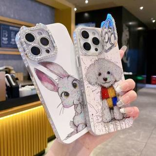 Ốp Điện Thoại Kim Cương Tai Nơ 3D Dễ Thương Cho iPhone 17 16 15 14 13 12 Pro Max Plus Air 11 17promax 17pro Girl Cover