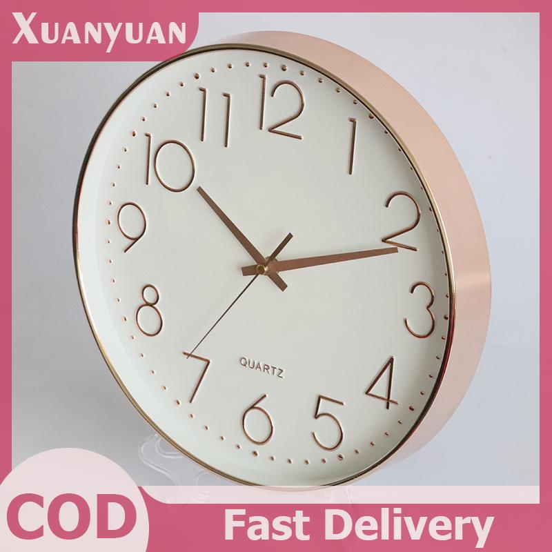 XUAN Đồng hồ treo tường đơn giản và tối giản hiện đại Đồng hồ treo tường chống rung im lặng cho phòng học Phòng ngủ Phòng khách Phòng tắm VN