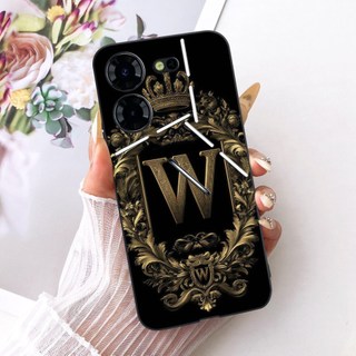 Dành Cho Tecno Pova 5 Pro LH8n Vỏ Sang Trọng Chữ Cái Ban Đầu Silicon Mềm TPU Vỏ Điện Thoại Cho Tecno Pova 5 LH7n Pova5 Ốp Lưng