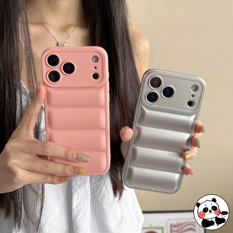 Vỏ áo khoác xuống cho Realme 14 14X 13 11 10 Pro Plus Lite Pro + 5G 4G Vỏ điện thoại mềm chống sốc màu kẹo mùa đông sang trọng dễ thương