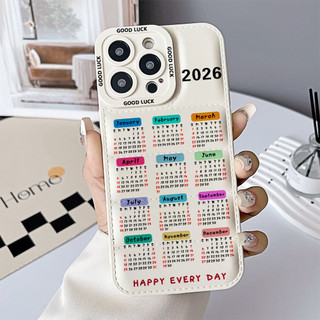 Ốp điện thoại lịch 2026 cho iPhone 17 / 17Air / 16E / 15 Plus / 14 / 13 / 12 / 11 / Pro Max. Chống sốc rơi. Hộp đựng túi khí kiểu áo khoác silicon lỏng che phủ toàn diện