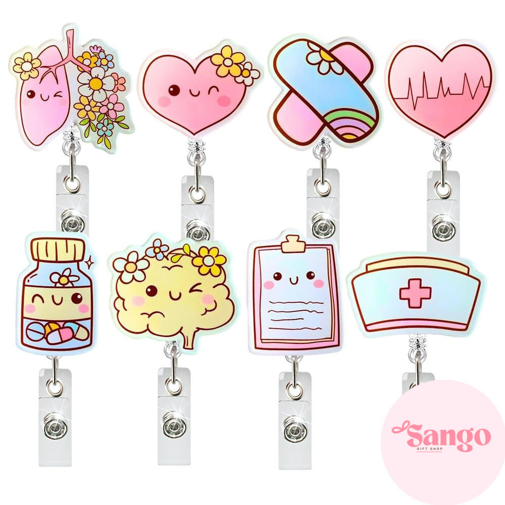 Kẹp thẻ yoyo Dễ Thương Não Trái Tim Phổi Họa Tiết - Sango