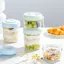 Cốc thủy tinh đựng yến mạch, ngũ cốc nắp pastel kèm muỗng tiện mang đi 500ml