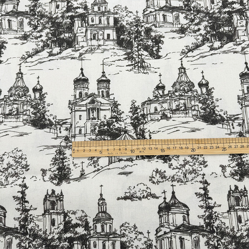 Vải Lanh Cotton Mã Hóa Phong Cách Vintage In Chủ Đề Vải In Hình Cho DIY Trang Trí Khăn Trải Bàn Màn 1 Mét