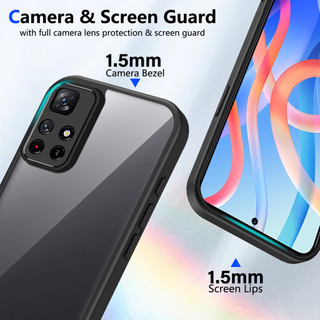 Dành cho Redmi Note 11s 5G / Note 11 Pro 4G / 5G Ốp điện thoại cứng trong suốt Khung silicon mềm Chống rơi Vỏ mỏng chống sốc