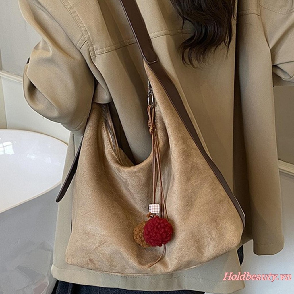 Túi Tote nguyên khối cổ điển dành cho nữ Ví đeo vai lớn thông thường có dây kéo cho du lịch văn phòng hàng ngày