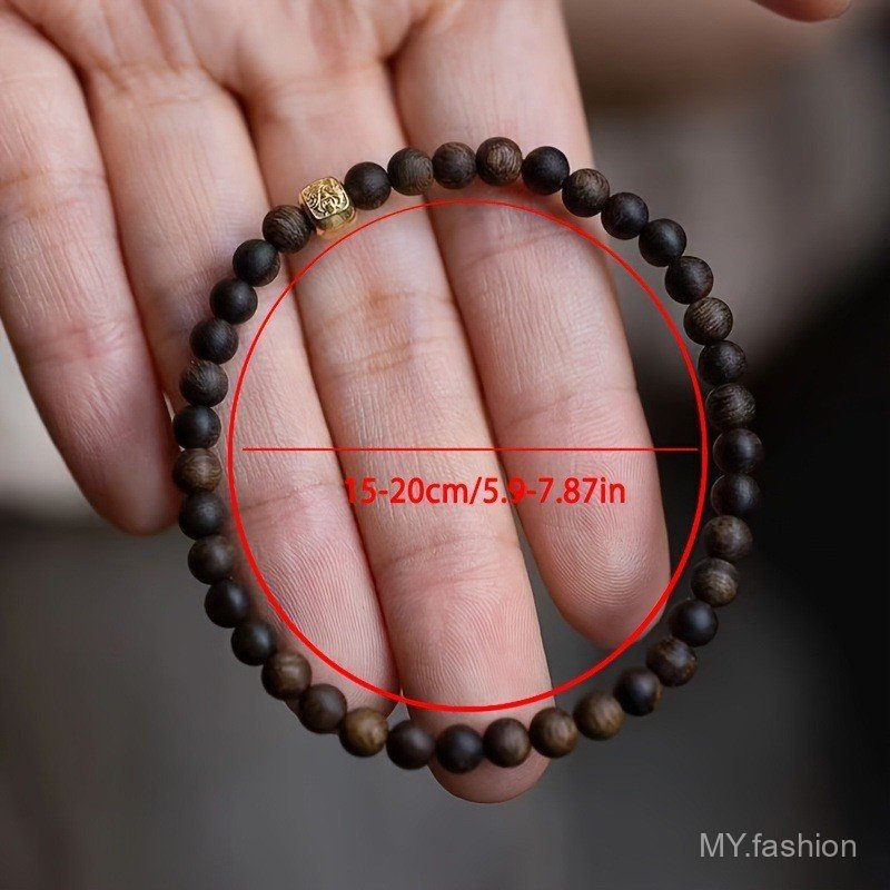 Vòng tay hạt trầm hương giả phong cách Bohemian cổ điển, phù hợp dùng hàng ngày