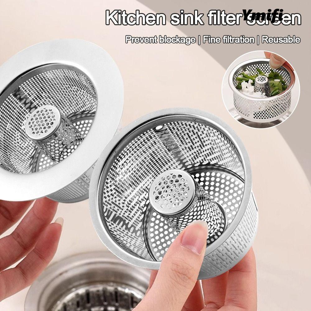 Lưới chặn thoát nước YMIFI, Bộ lọc bồn rửa tóc hình tròn, Bộ lọc chất thải bằng thép không gỉ chống chặn sáng tạo Phụ kiện phòng tắm nhà bếp