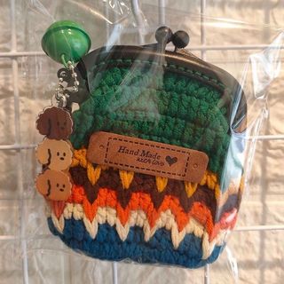 Retro Khâu Màu Sắc Tương Phản Miệng Túi Vàng Đan Tự Làm Chất Liệu Túi Len Móc Niche Ví Đựng Tiền Xu Quà Tặng Cho Bạn Gái