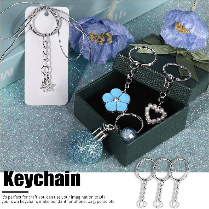20 / 50 Chiếc Kim Loại Trống Móc Khóa Chia Móc Khóa / DIY Trang Trí Leo Núi Khóa Móc Chìa Khóa