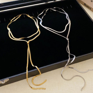 Vòng cổ xương rắn mạ vàng 14k thích hợp mọi kích cỡ, trang sức thời trang mùa đông