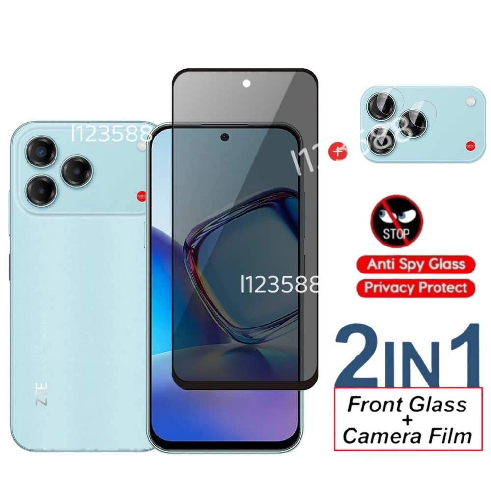 Dành Cho ZTE Blade V80 Thiết Kế Nubia 4G 2 in1 Chống Gián Điệp Riêng Tư Kính Cường Lực Cho ZTE BladeV80 Thiết Kế 4G 2025 V80Thiết Kế Riêng Tư Ống Kính Màn Hình Camera Bảo Vệ Mặt Trước