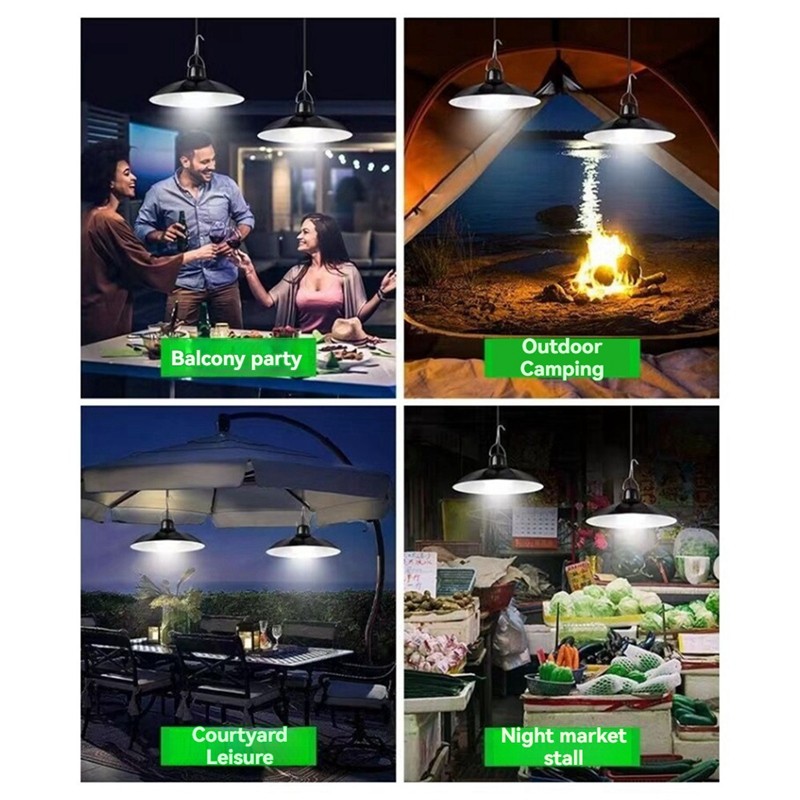 Mặt dây chuyền năng lượng mặt trời Đèn LED chống nước ngoài trời Đèn LED hai đầu Trang trí đèn chùm cho phòng chuồng ngoài trời