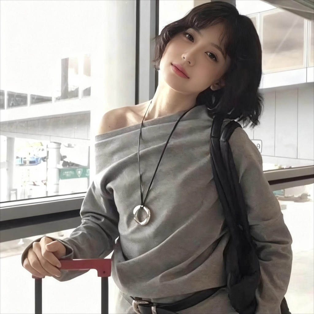 Dây Chuyền Mặt Dây Hình Tròn Tối Giản Dây Chuyền Len Mới Thu Đông Phong Cách Vintage Cá Tính Phụ Kiện Sang Trọng Thanh Lịch