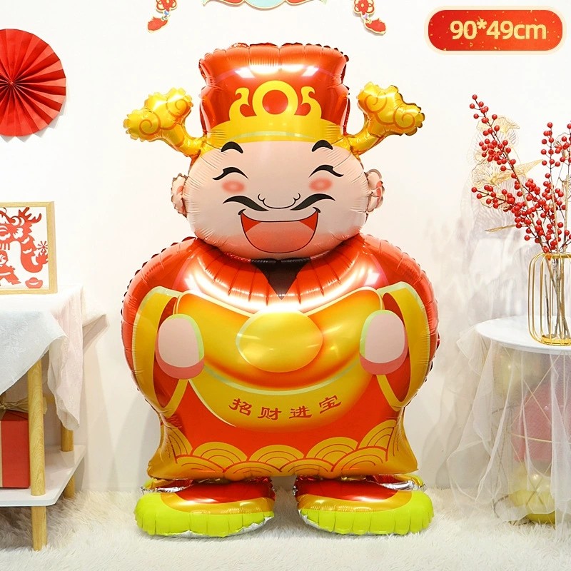 Lễ hội mùa xuân mới Bóng bay lá nhôm - Thần tài Yuanbao Lantern Trang trí năm mới của Trung Quốc