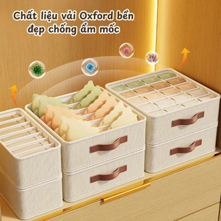 [LOẠI 1] Hộp đựng đồ lót, tất vớ chia ngăn gấp gọn, Hộp vải đựng quần áo vải Oxford chống thấm nước
